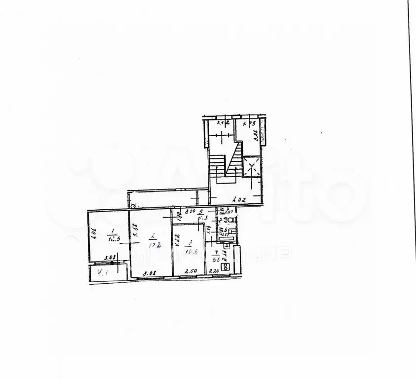 3-к. квартира, 56,6 м, 5/9 эт. - Фото 0