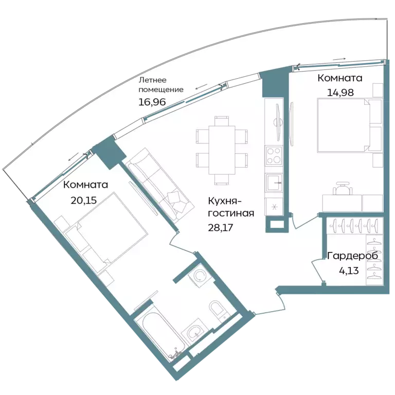 3-к квартира, 84.39 м - Фото 0
