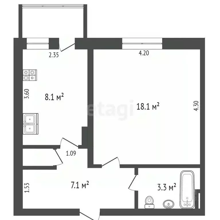1-к кв. Ямало-Ненецкий АО, Новый Уренгой Советский мкр, 3/1 (38.1 м) - Фото 1