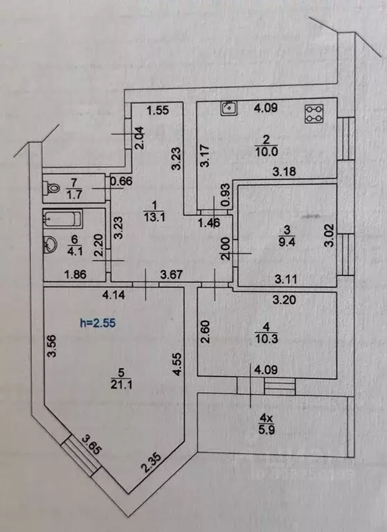 3-к кв. Ростовская область, Ростов-на-Дону Таганрогская ул., 143/6 ... - Фото 1