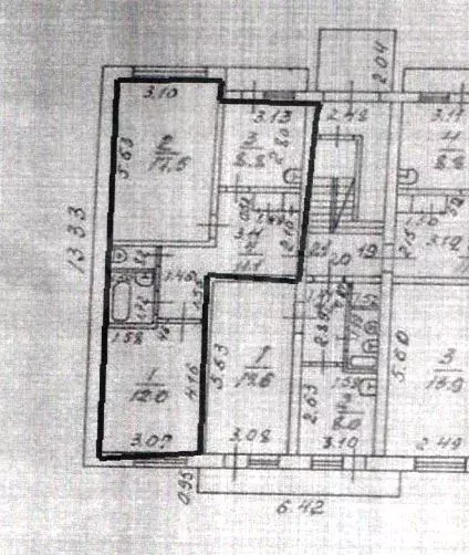 2-к. квартира, 54 м, 1/3 эт. - Фото 0