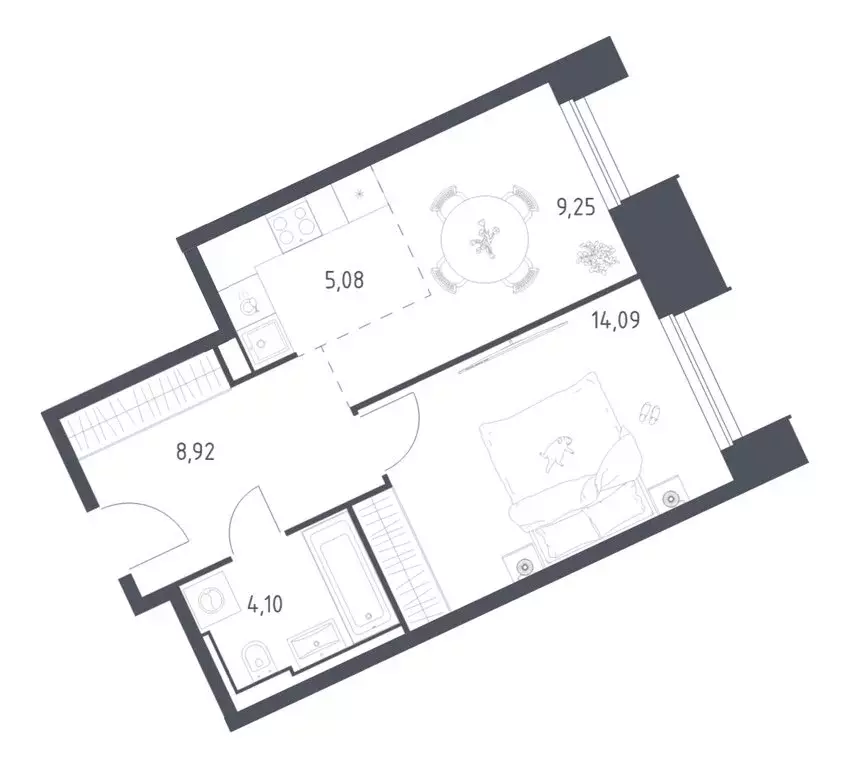 1-комнатная квартира: Красногорск, жилой комплекс Спутник, 19 (41.44 ... - Фото 1
