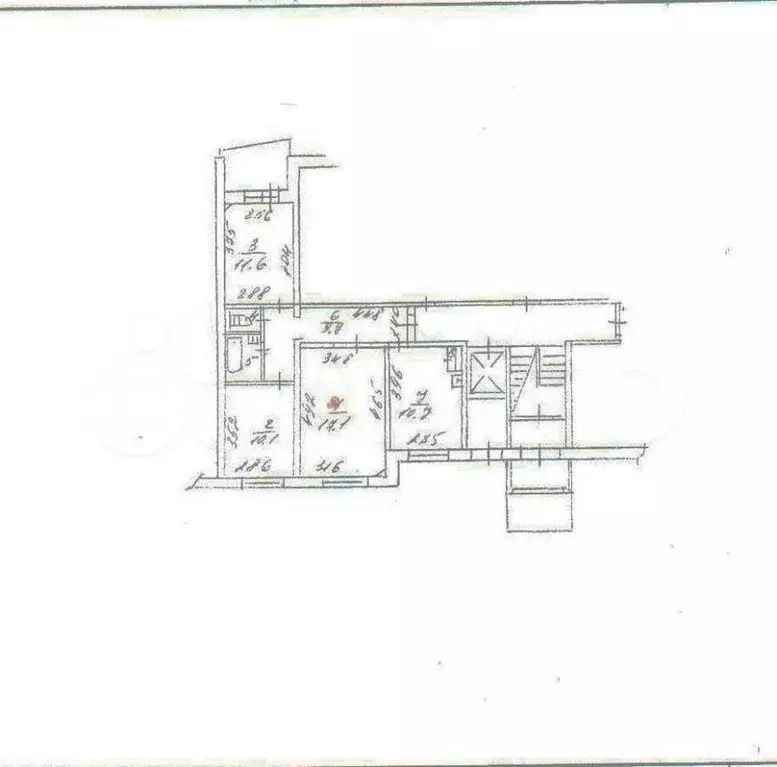 3-к. квартира, 63,8 м, 1/9 эт. - Фото 0