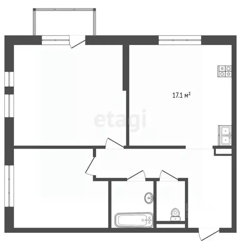 2-к кв. Тюменская область, Тюмень Полевая ул., 117к2 (60.6 м) - Фото 1