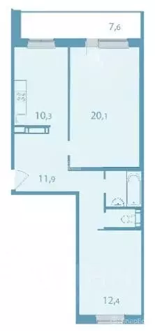 2-к кв. Томская область, Томск ул. Андрея Крячкова, 21 (59.6 м) - Фото 1
