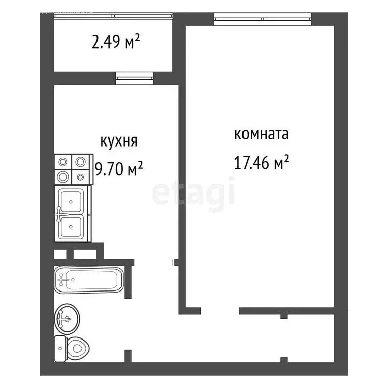 1-комнатная квартира: Воронеж, улица Богдана Хмельницкого, 53А (37.5 ... - Фото 1