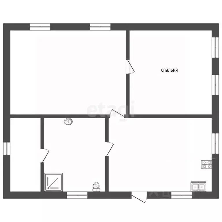 Дом в Крым, Сакский район, с. Геройское ул. Мира (54 м) - Фото 2