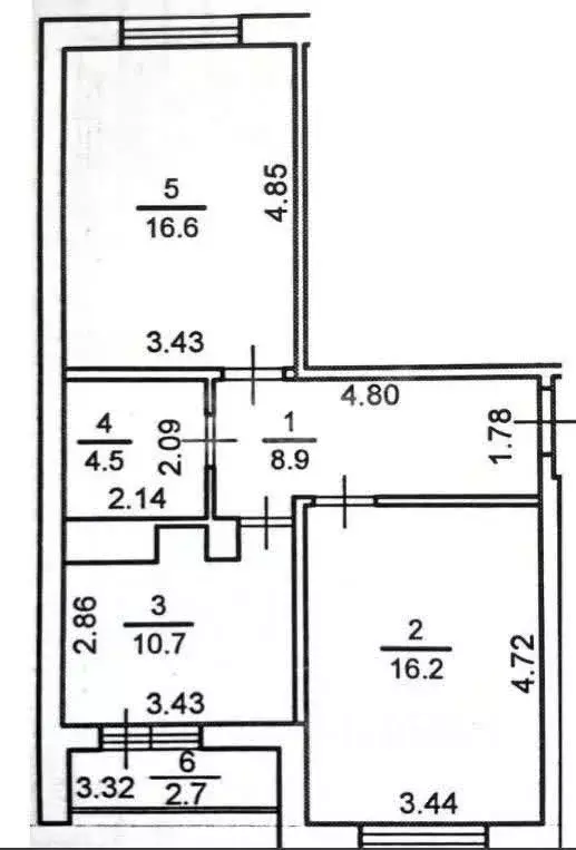 2-к кв. Тверская область, Тверь бул. Гусева, 56 (60.0 м) - Фото 2