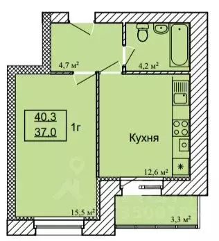 1-к кв. Тамбовская область, Тамбов ул. Имени С.И. Савостьянова, 3 ... - Фото 0