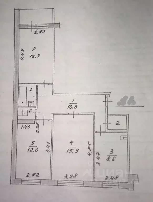 3-к кв. Татарстан, Набережные Челны ул. Шамиля Усманова, 49 (65.2 м) - Фото 0