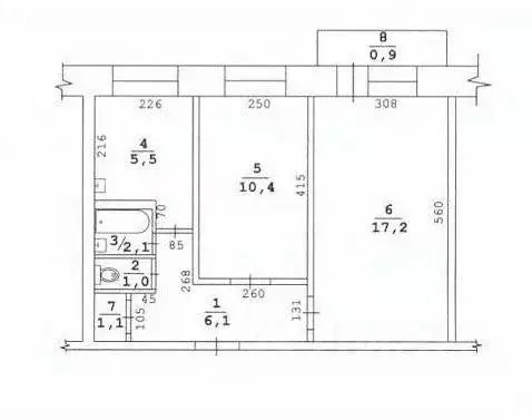 2-к кв. Хабаровский край, Хабаровск Пионерская ул., 52 (33.8 м) - Фото 1