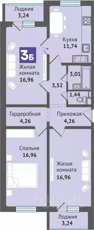 3-к кв. Марий Эл, Медведево городское поселение, Медведево пгт ул. ... - Фото 1