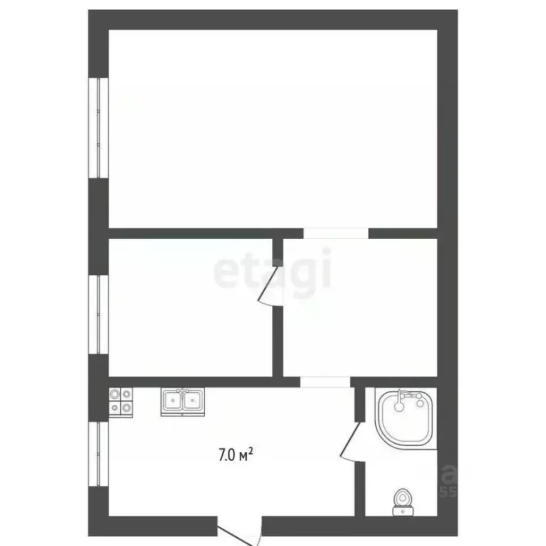 3-к кв. Костромская область, Макарьев Северная ул., 17 (44.5 м) - Фото 1