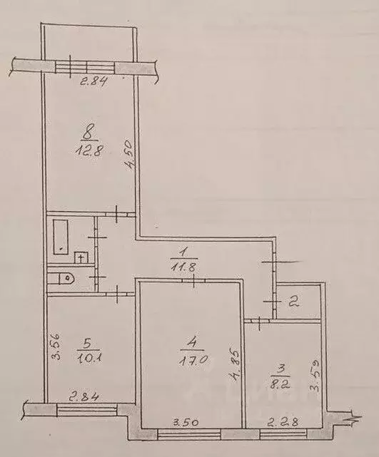 3-к кв. Татарстан, Набережные Челны Цветочный бул., 1 (64.8 м) - Фото 2