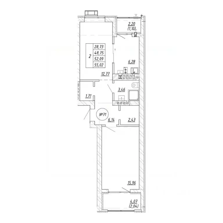 2-к кв. Калининградская область, Зеленоградск  (55.02 м) - Фото 1