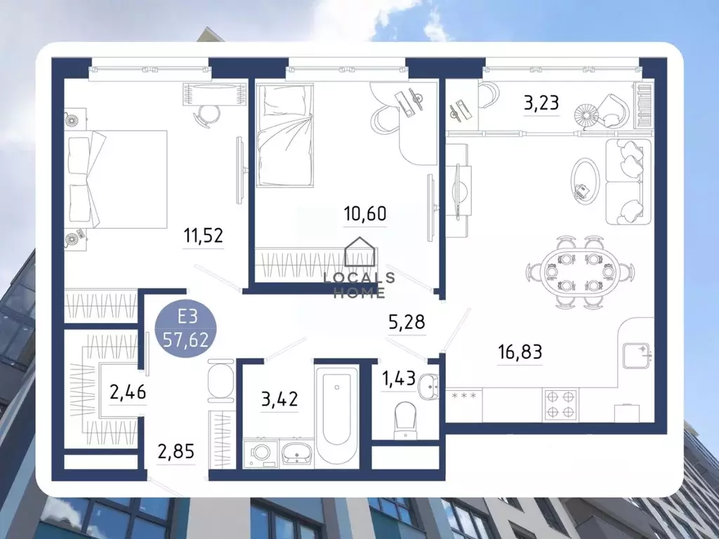 2-к кв. Рязанская область, Рязанский муниципальный округ, с. Дядьково ... - Фото 1