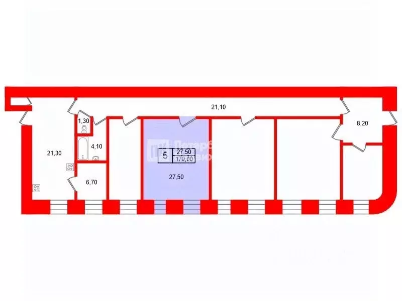 Комната Санкт-Петербург Фурштатская ул., 2/12 (27.5 м) - Фото 1