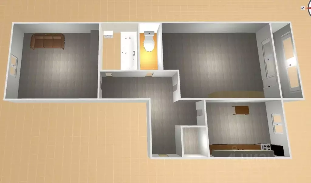 2-к кв. Камчатский край, Петропавловск-Камчатский ул. Закхеева, 5 ... - Фото 1