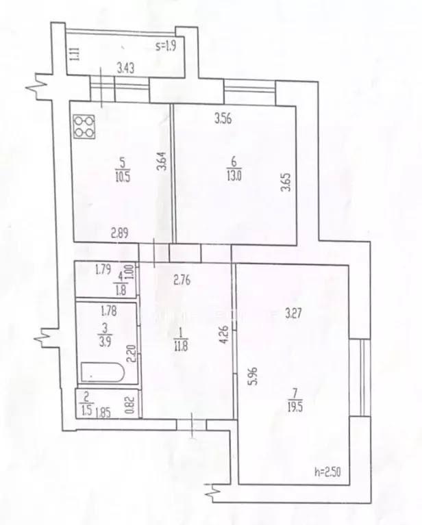 2-к кв. Брянская область, Брянск ул. Кутузова, 44 (62.0 м) - Фото 2