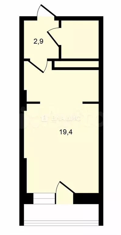 Квартира-студия, 25,2 м, 8/16 эт. - Фото 0