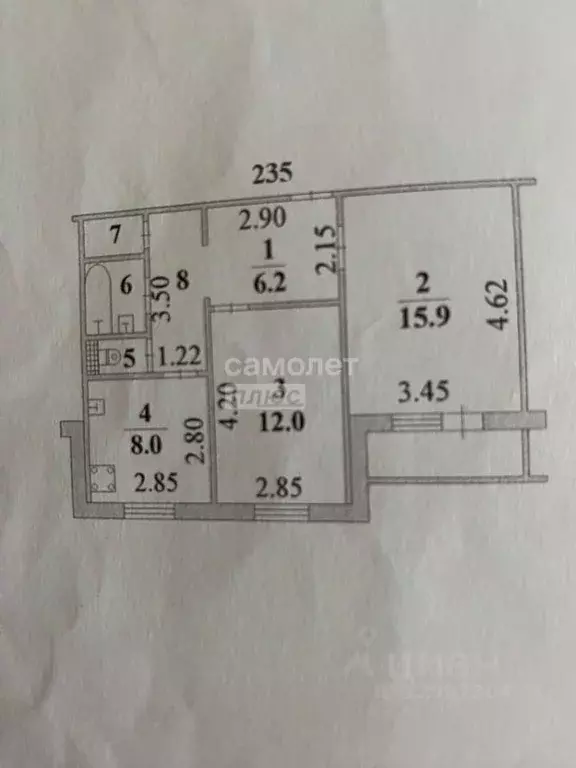 2-к кв. Липецкая область, Липецк ул. А.Г. Стаханова, 44 (51.3 м) - Фото 1