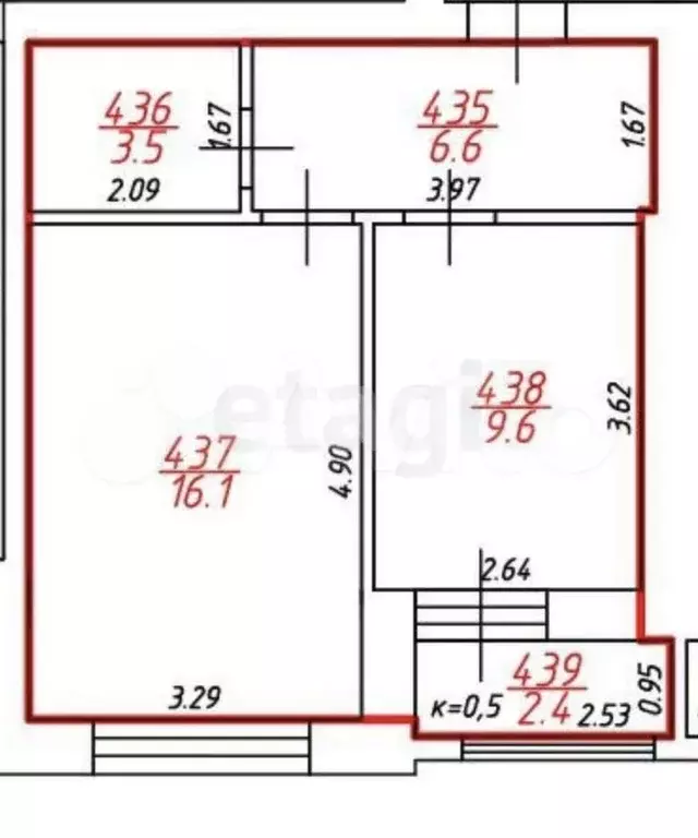 1-к. квартира, 40 м, 6/8 эт. - Фото 0