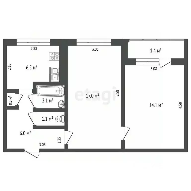 2-к кв. Мордовия, Саранск Серадзская ул., 19 (47.3 м) - Фото 0