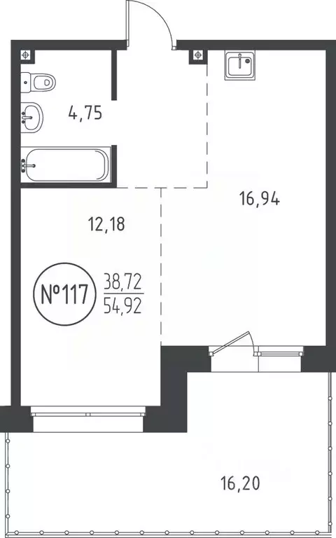 1-к кв. Иркутская область, Иркутск ул. Эдуара Дьяконова, 10 (54.03 м) - Фото 0