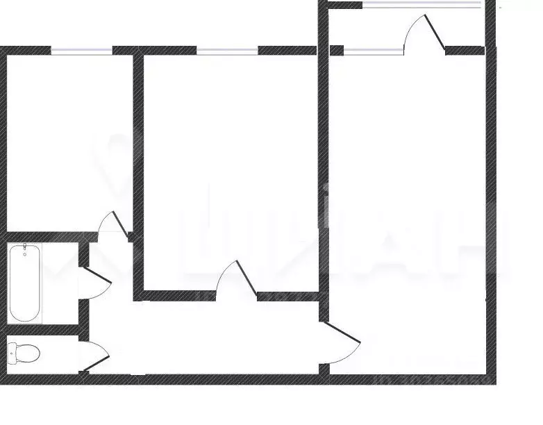 2-к кв. Кемеровская область, Мыски пос. Ключевой, 4-й кв-л, 6 (52.4 м) - Фото 2