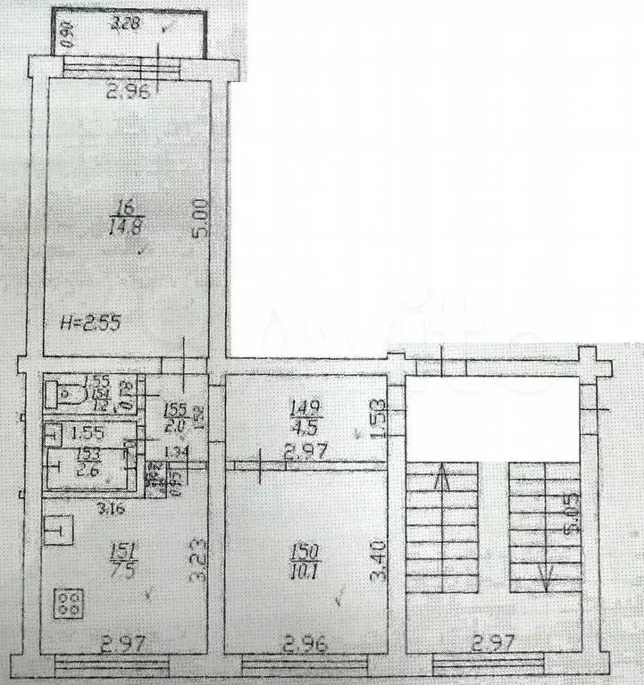 2-к. квартира, 44 м, 4/5 эт. - Фото 0