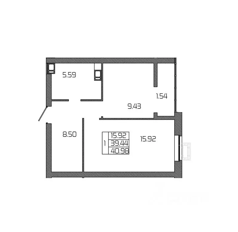 1-к кв. Волгоградская область, Волгоград ул. Землячки (40.98 м) - Фото 1
