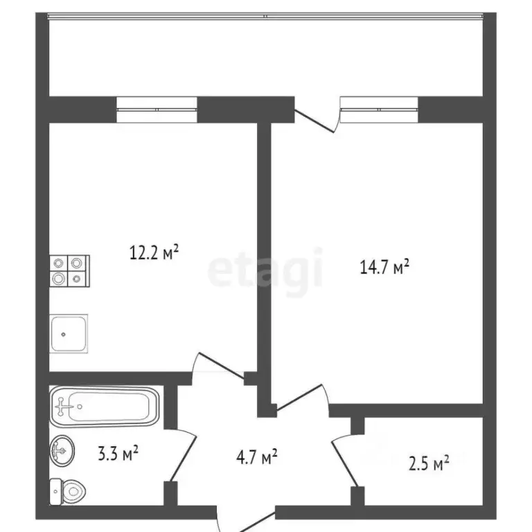 1-к кв. Тюменская область, Тюмень ул. Беляева, 27 (37.4 м) - Фото 2