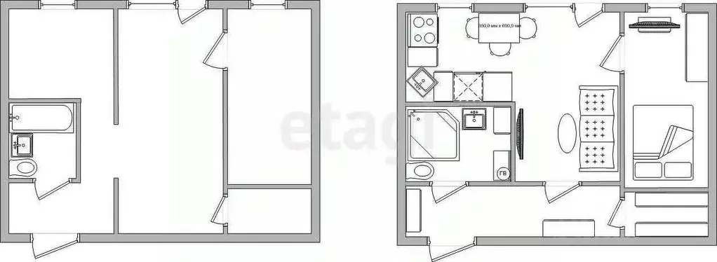 2-к кв. Тульская область, Ефремов ул. Дружбы, 20 (47.2 м) - Фото 1