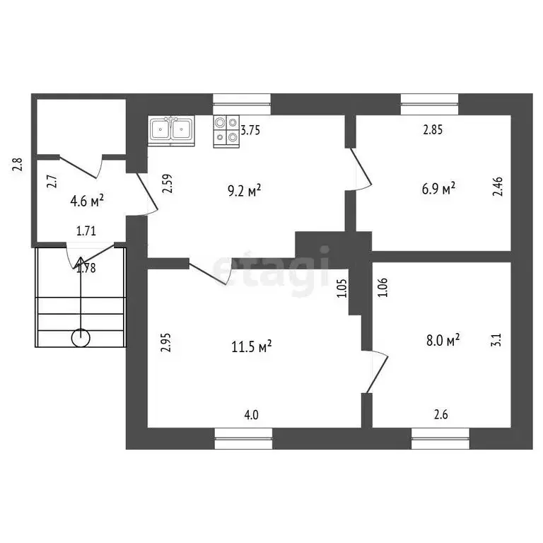 Дом в Чита, 2-я Станкозаводская улица (40.2 м) - Фото 1