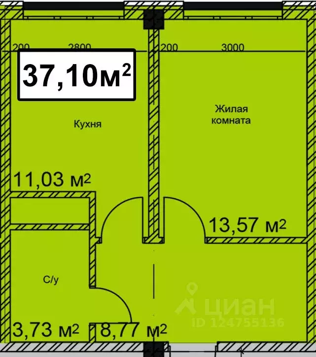 1-к кв. Ставропольский край, Ессентуки ул. Благодатная, 22к2 (37.1 м) - Фото 1