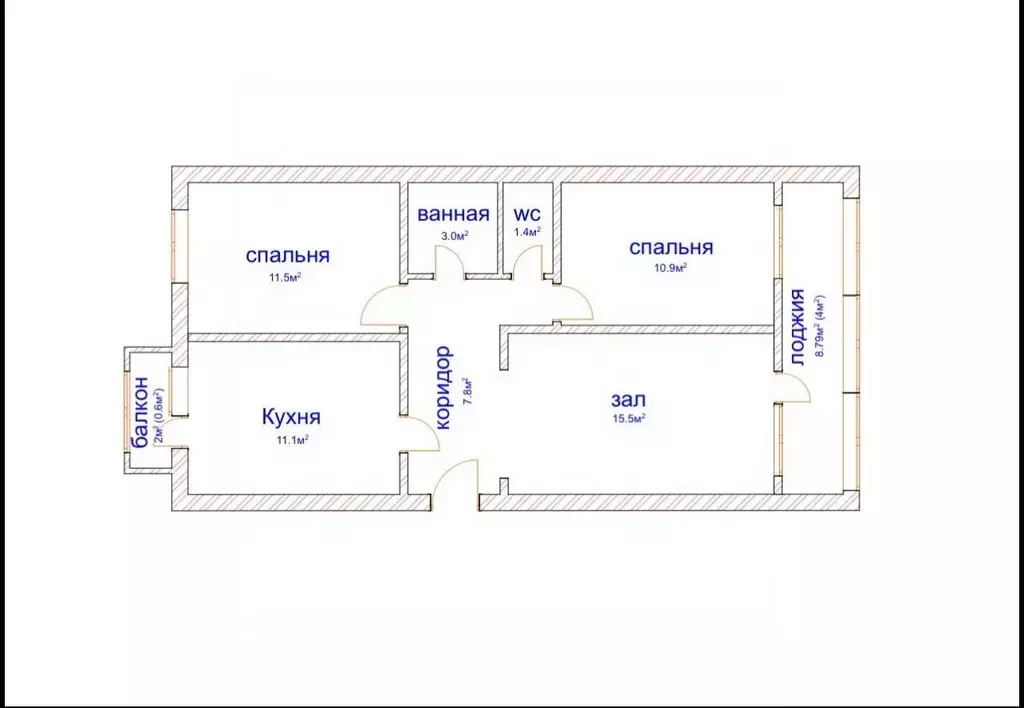3-к кв. Северная Осетия, Владикавказ ул. Кольбуса, 39 (65.0 м) - Фото 2