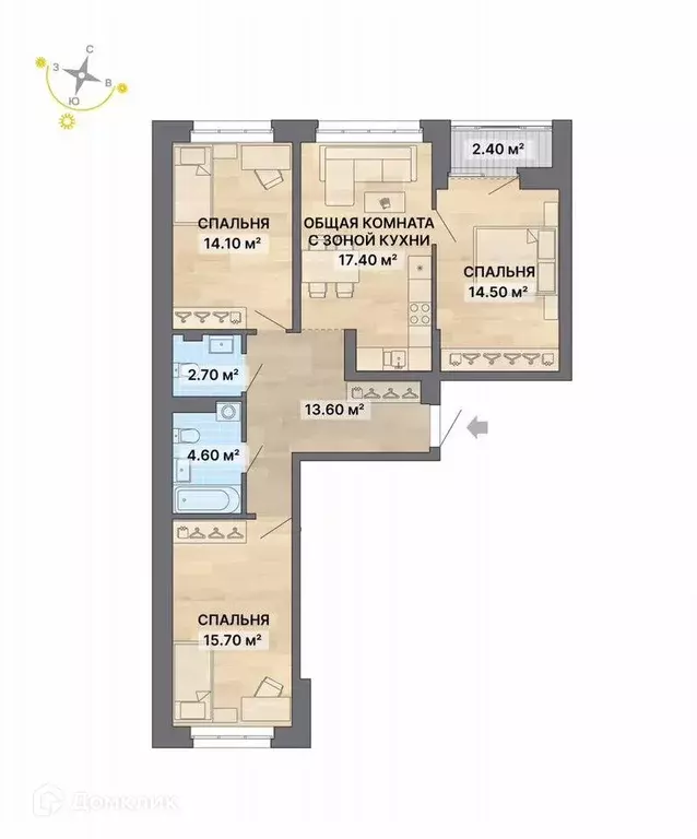 Продаётся 3-к квартира, 85 м - Фото 1