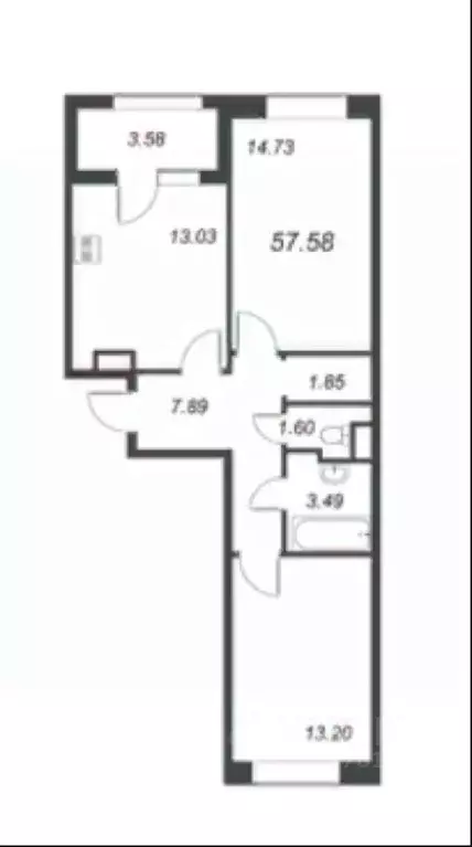 2-к кв. Санкт-Петербург Студенческая ул., 14к2 (57.6 м) - Фото 1