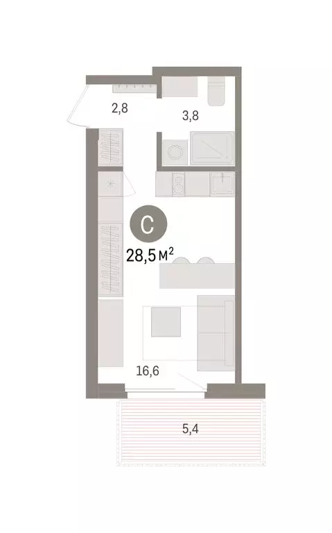 Квартира-студия: Новосибирский район, рабочий посёлок Краснообск, 3-й ... - Фото 2