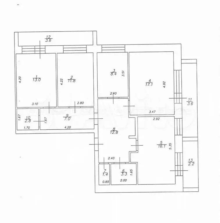 4-к. квартира, 93,7 м, 1/6 эт. - Фото 0