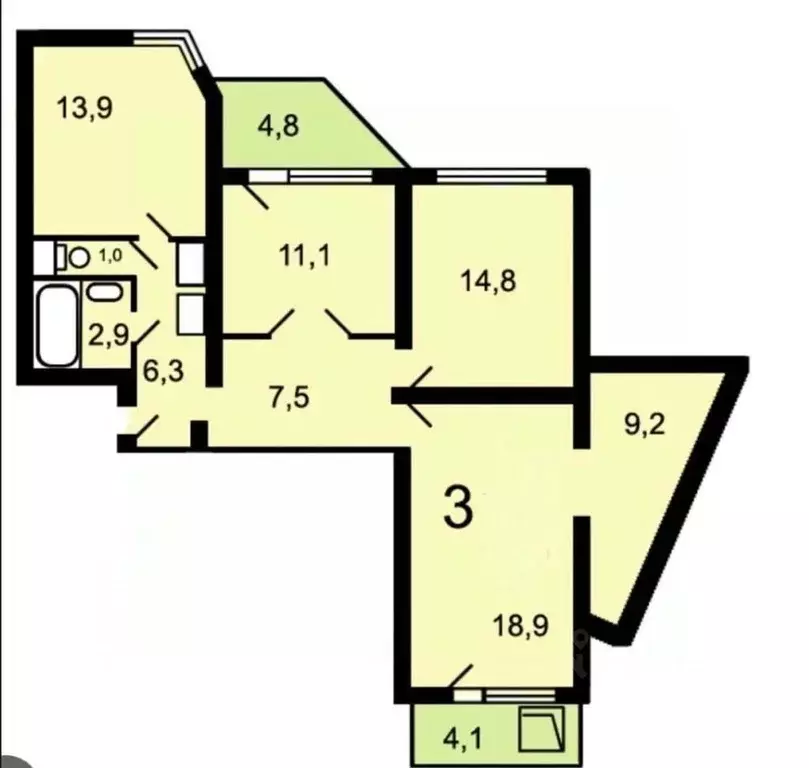 3-к кв. Московская область, Красногорск бул. Ильинский, 2А (90.0 м) - Фото 1