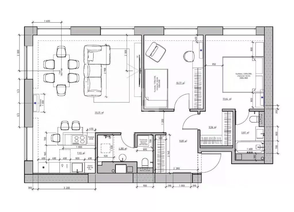 Квартира, 3 комнаты, 100 м - Фото 1