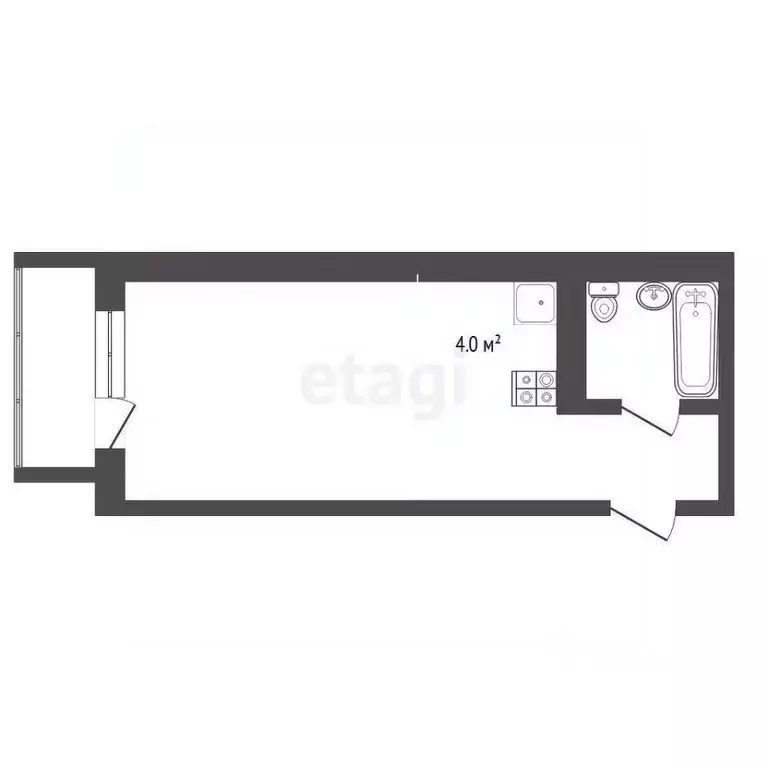 Студия Тюменская область, Тюмень ул. Тимофея Чаркова, 28 (24.3 м) - Фото 2