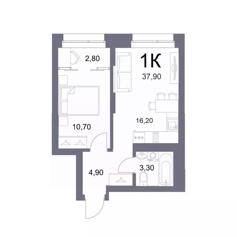 1-к кв. Новосибирская область, Новосибирск Лемонт жилой комплекс (37.9 ... - Фото 1