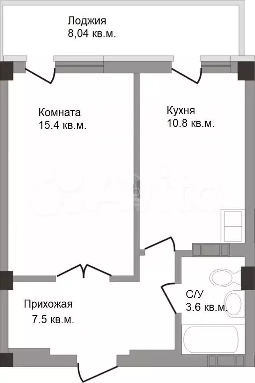 1-к. квартира, 37,3 м, 14/15 эт. - Фото 0