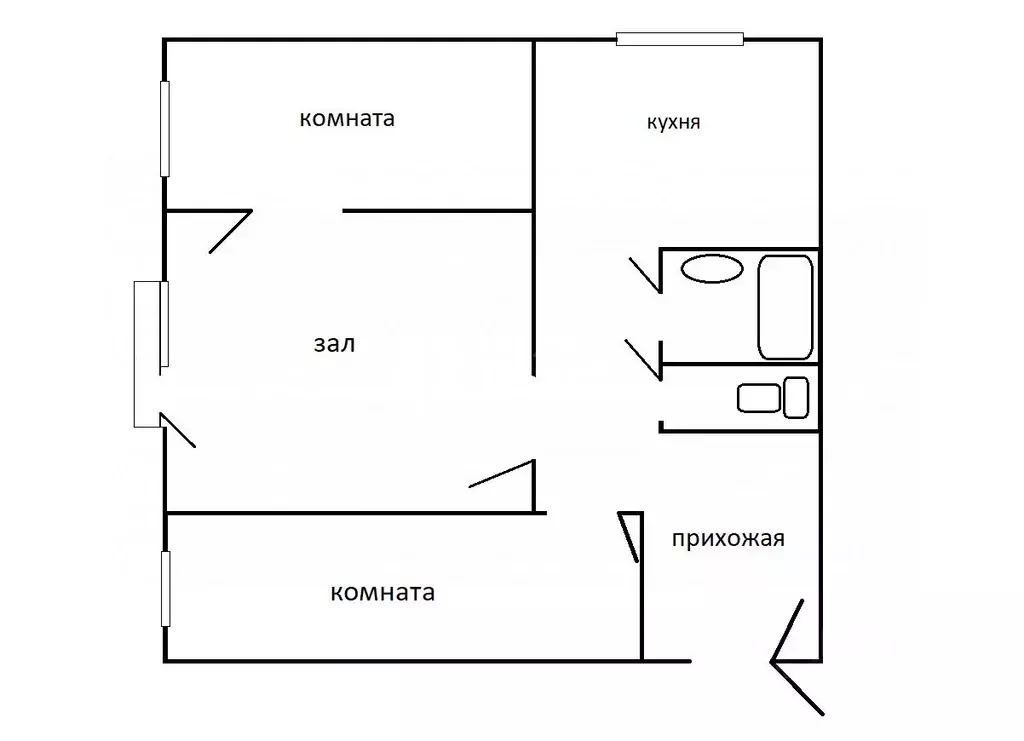 3-к кв. Тульская область, Тула Первомайская ул., 44 (55.1 м) - Фото 1