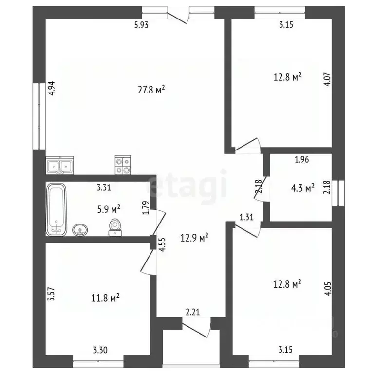 Дом в Тюменская область, Тюмень Факел СНТ, 3-я линия (92 м) - Фото 2