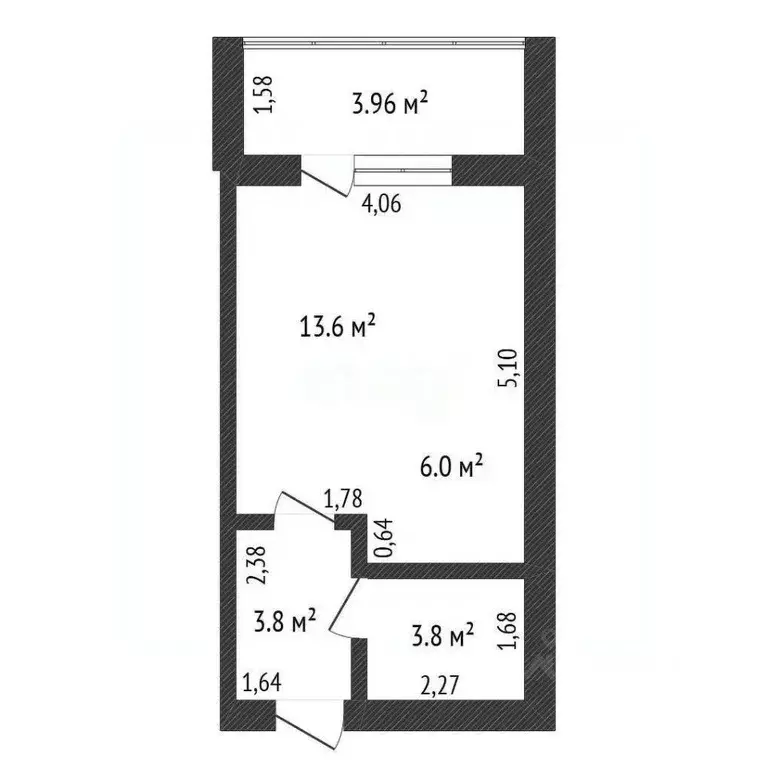 Студия Амурская область, Благовещенск Игнатьевское ш., 10/5 (30.0 м) - Фото 1