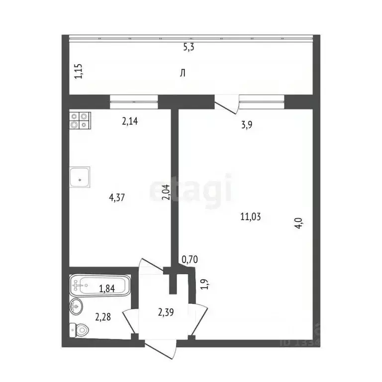 1-к кв. Ульяновская область, Ульяновск Локомотивная ул., 106 (23.6 м) - Фото 2