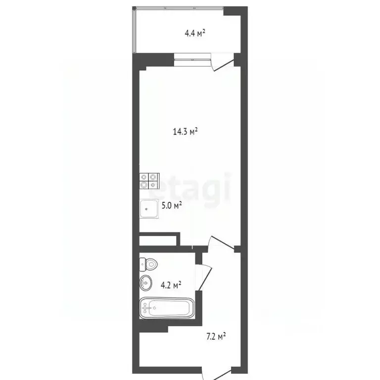 Студия Крым, Симферополь ул. Трубаченко, 21 (35.1 м) - Фото 1